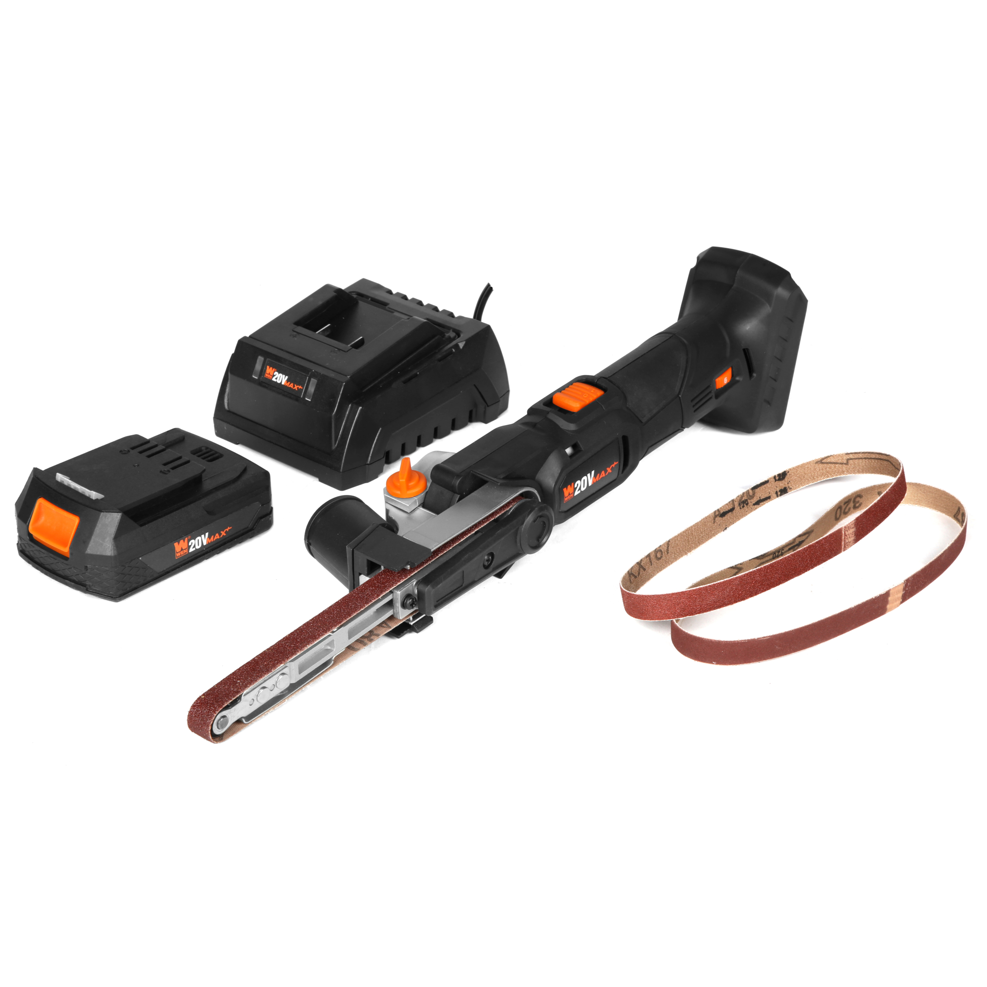 WEN Cordless Variable Speed Detailing File Sander - 20V Max, 1/2in. x 18in. Belt, 1600 OPM, Model# 20437
